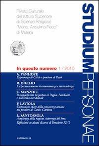 Studium personae. Rivista culturale dell'Istituto superiore di scienze religiose Mons. A. Pecci di Matera (2010). Vol. 1 - copertina