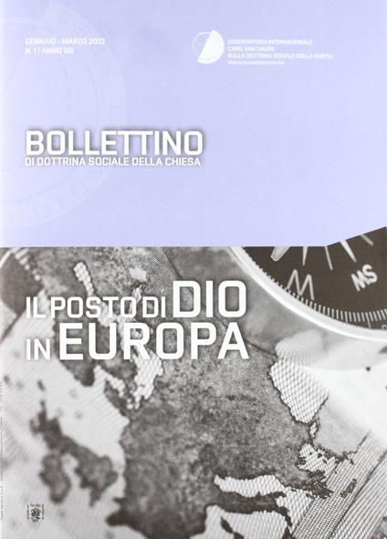 Il posto di Dio in Europa. Bollettino di dottrina sociale della Chiesa - copertina