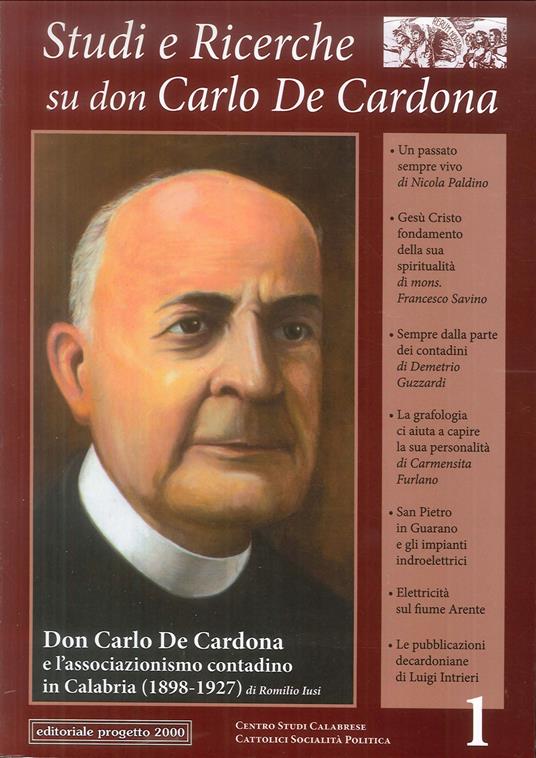 Studi e ricerche su don Carlo De Cardona - copertina