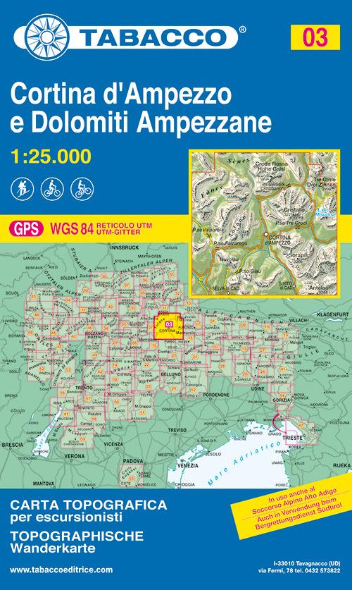 Cortina d'Ampezzo. Dolomiti ampezzane 1:25.000 - copertina