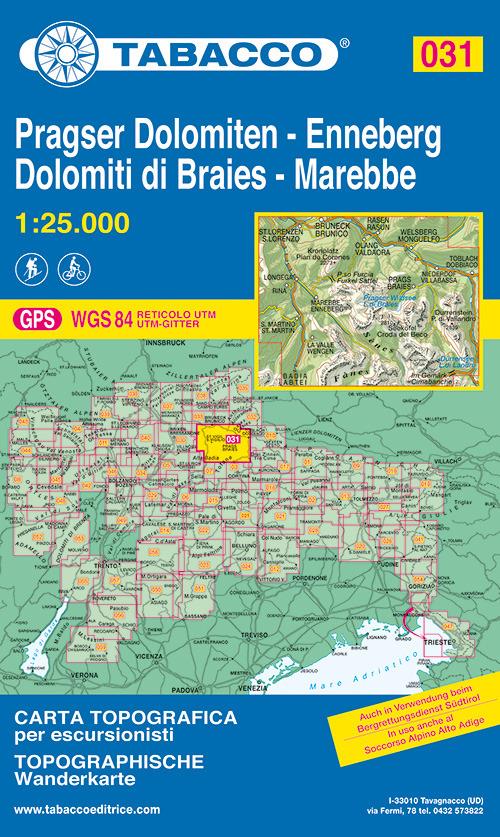 Dolomiti di Braies. Marebbe 1:25.000 - copertina