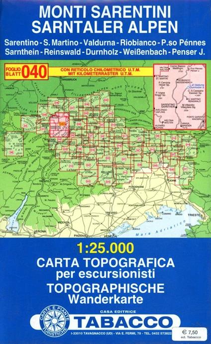Monti Sarentini 1:25.000 - copertina