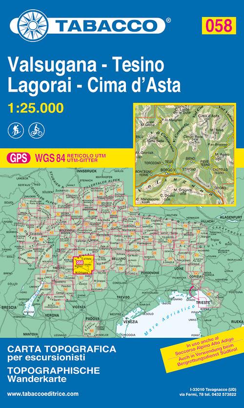 Valsugana e Tesino. Lagorai e Cima d'Asta 1:25.000 - copertina