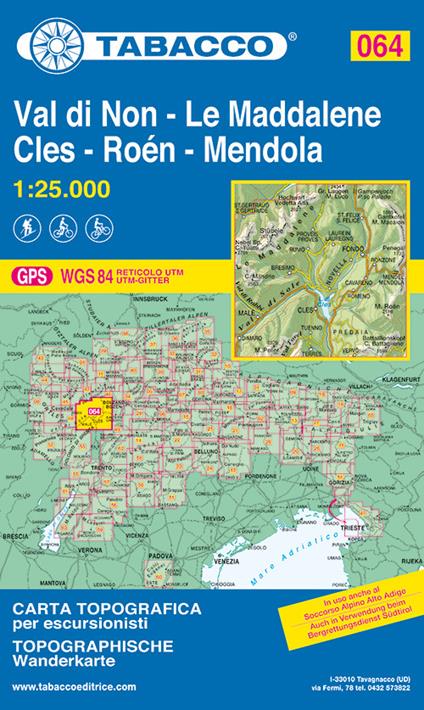Val di Non - Le Maddalene - Cles - Roén - Mendola 1:25.000 - copertina