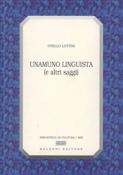 Unamuno linguista - Otello Lottini - copertina