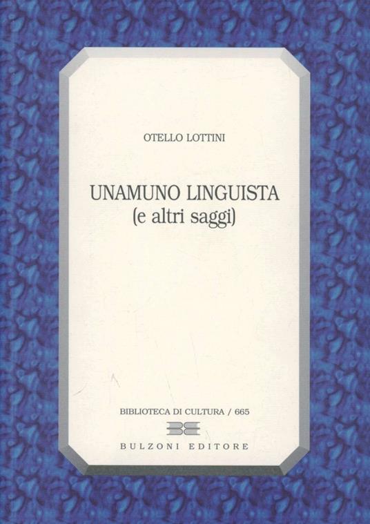 Unamuno linguista - Otello Lottini - copertina