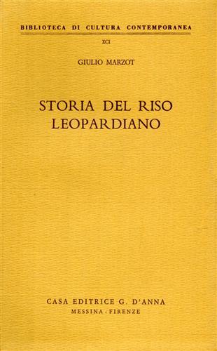Storia del riso leopardiano - Giulio Marzot - copertina