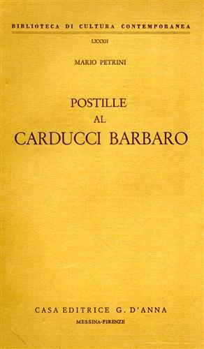 Postille al Carducci barbaro - Mario Petrini - copertina