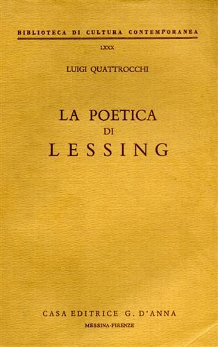 La poetica di Lessing - Luigi Quattrocchi - copertina