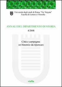 Annali del dipartimento di storia (2008). Vol. 4 - copertina