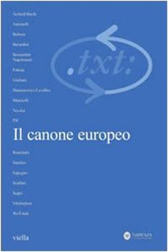 Critica del testo. Vol. 10\1: Il canone europeo. - copertina