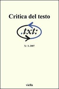 Critica del testo. Vol. 10\3 - copertina
