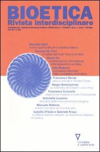 Bioetica. Rivista interdisciplinare (2006). Vol. 3 - copertina