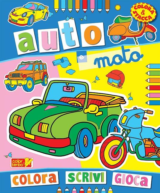 Colora auto e moto. Ediz. illustrata - copertina