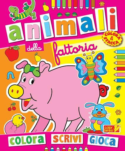 Colora gli animali della fattoria. Ediz. illustrata - copertina