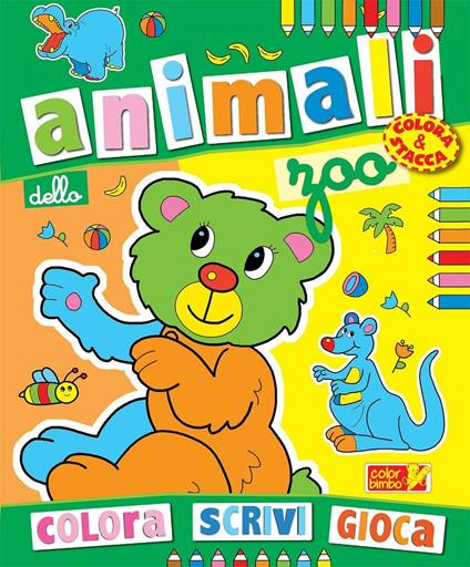 Colora gli animali dello zoo. Ediz. illustrata - copertina