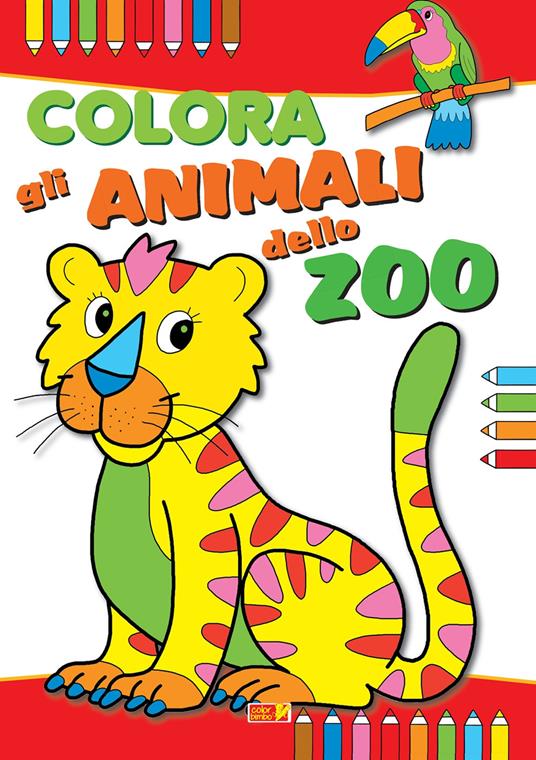 Colora gli animali dello zoo. Ediz. illustrata - copertina
