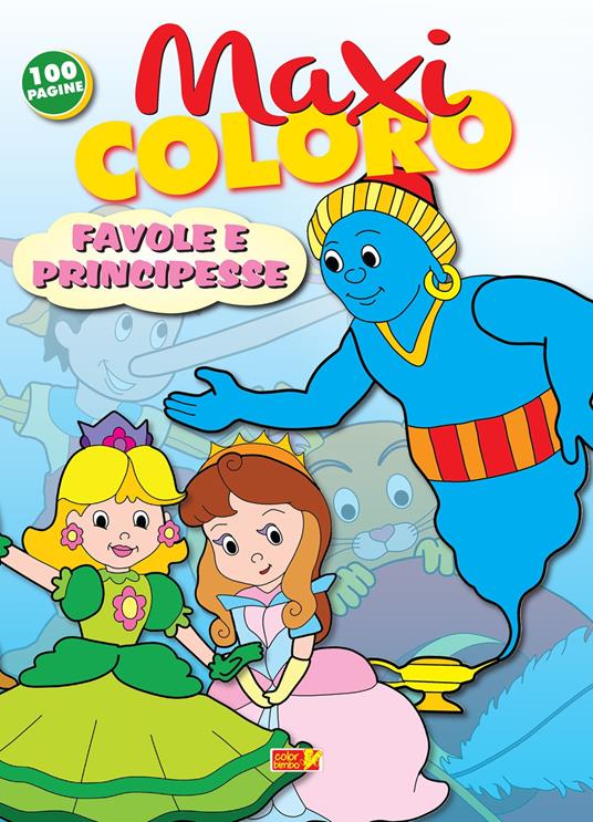 Maxi coloro: favole e principesse - copertina