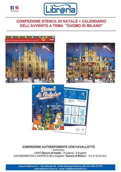 Stencil di Natale. Con Calendario: dell'avvento 3D a tema Duomo di Milano - copertina