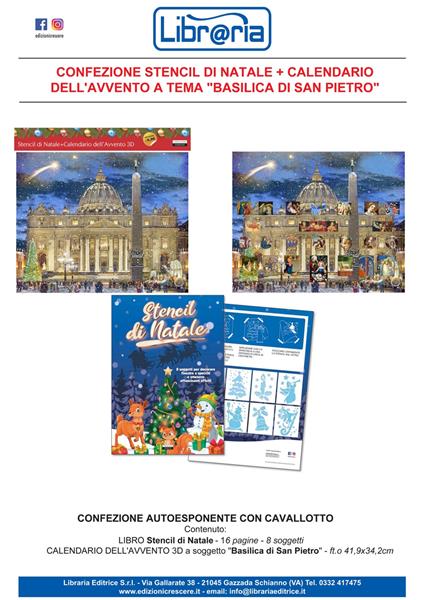 Stencil di Natale. Con Calendario dell'avvento 3D a tema "Basilica di San Pietro" - copertina