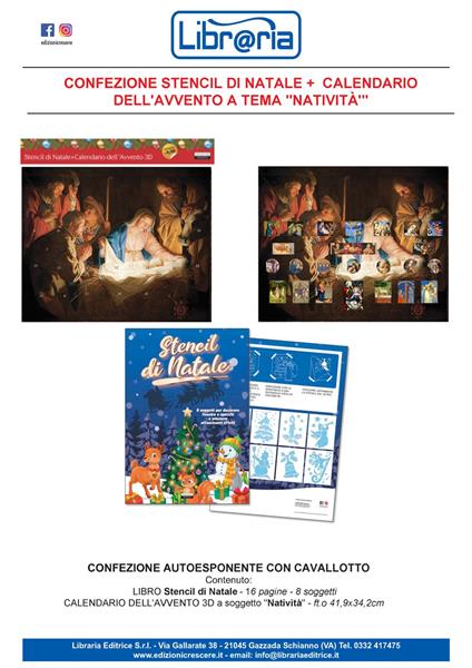 Stencil di Natale. Con Calendario: dell'avvento 3D a tema Natività - copertina