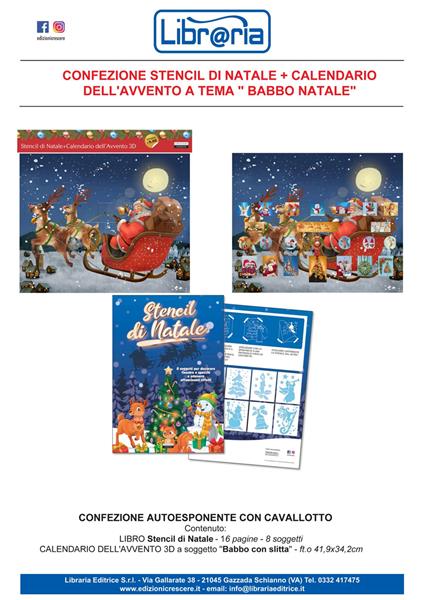 Stencil di Natale. Con Calendario: dell'avvento 3D a tema Babbo Natale - copertina