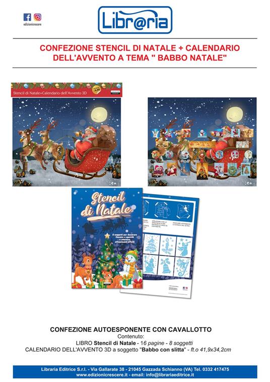 Stencil di Natale. Con Calendario: dell'avvento 3D a tema Babbo Natale - copertina