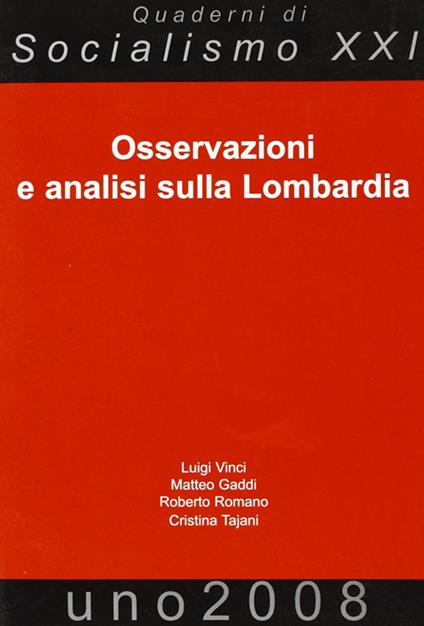 Osservazioni e analisi sulla Lombardia - copertina