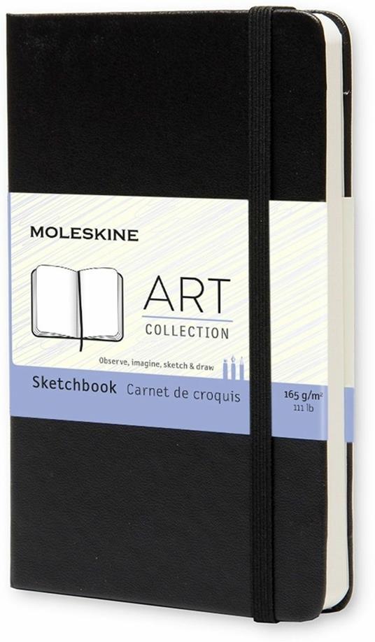 Album per schizzi Art Sketchbook Moleskine pocket copertina rigida nero.  Black - Moleskine - Cartoleria e scuola