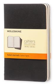 Quaderno Cahier Journal Moleskine pocket a righe nero. Black. Set da 3 - 2