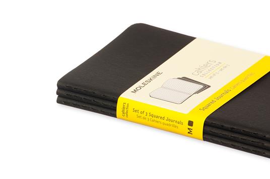 Quaderno Cahier Journal Moleskine pocket a quadretti nero. Black. Set da 3 - 6