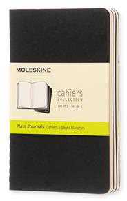 Cartoleria Set da 3 quaderni taccuini Cahier Journal Moleskine pocket, pagine bianche. Nero Moleskine