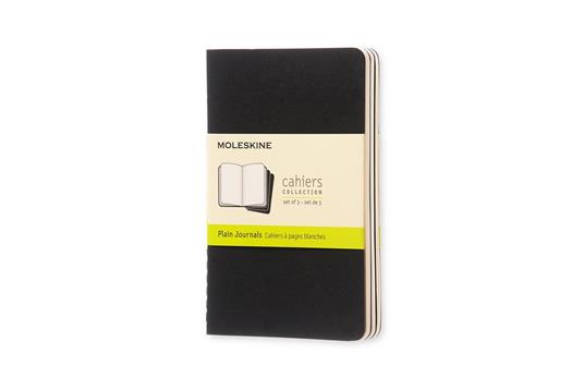 Quaderno Cahier Journal Moleskine pocket a pagine bianche nero. Black. Set da 3 - 2