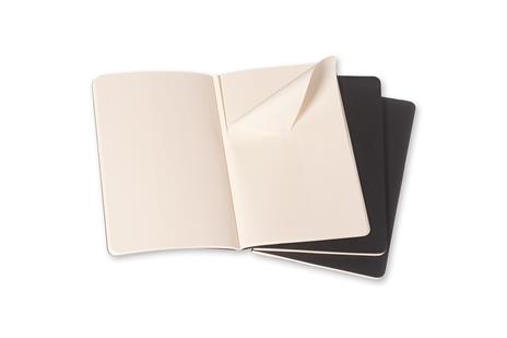 Quaderno Cahier Journal Moleskine pocket a pagine bianche nero. Black. Set da 3 - 3
