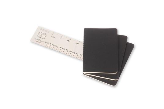 Quaderno Cahier Journal Moleskine pocket a pagine bianche nero. Black. Set da 3 - 4