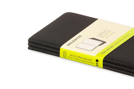 Quaderno Cahier Journal Moleskine pocket a pagine bianche nero. Black. Set da 3 - 6
