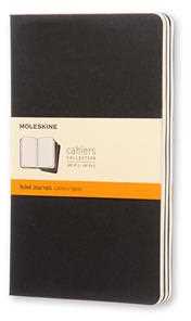 Image of Quaderno Cahier Journal Moleskine large a righe nero. Black. Set da 3