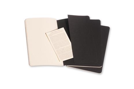 Quaderno Cahier Journal Moleskine large a quadretti nero. Black. Set da 3 - 4