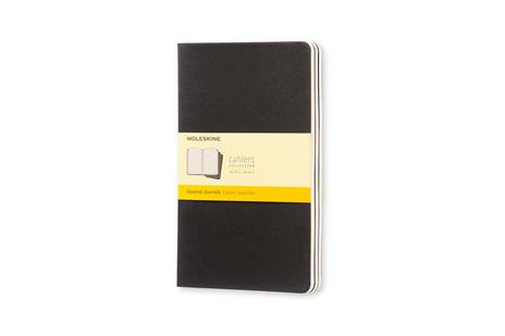 Quaderno Cahier Journal Moleskine large a quadretti nero. Black. Set da 3 - 6