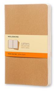 Set da 3 quaderni taccuini Cahier Journal Moleskine large, a righe. Beige