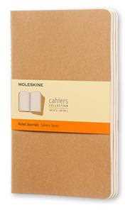 Cartoleria Set da 3 quaderni taccuini Cahier Journal Moleskine large, a righe. Beige Moleskine