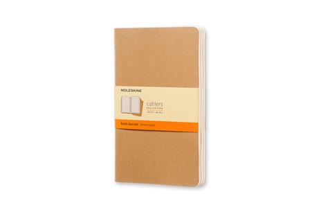 Quaderno Cahier Journal Moleskine large a righe beige. Kraft Brown. Set da 3 - 7