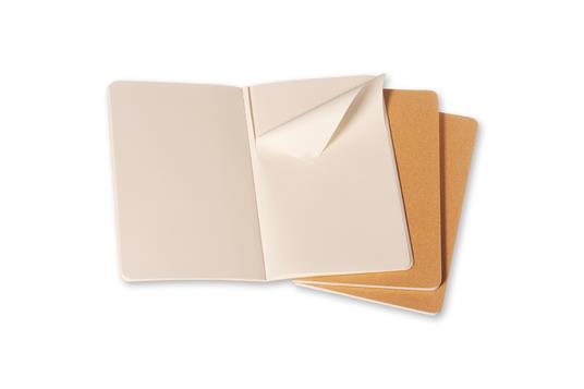 Set da 3 Quaderni Cahier Moleskine Large a pagine bianche - beige. Kraft Brown - 2