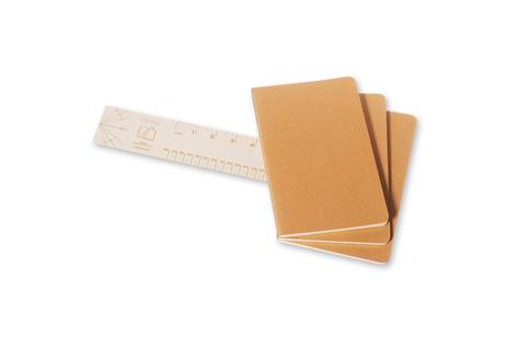 Set da 3 Quaderni Cahier Moleskine Large a pagine bianche - beige. Kraft Brown - 3