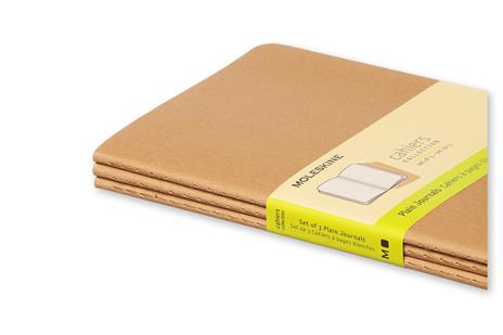 Set da 3 Quaderni Cahier Moleskine Large a pagine bianche - beige. Kraft Brown - 5