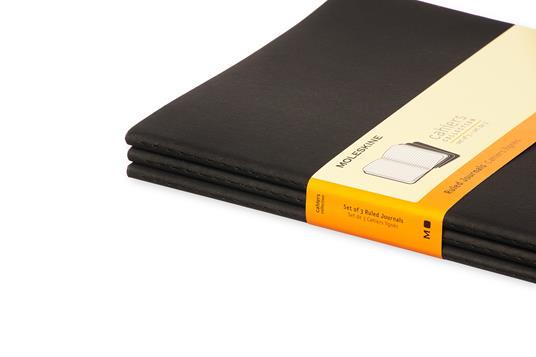 Quaderno Cahier Journal Moleskine XL a righe nero. Black. Set da 3 - 5