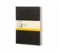 Quaderno Cahier Journal Moleskine XL a quadretti nero. Black. Set da 3