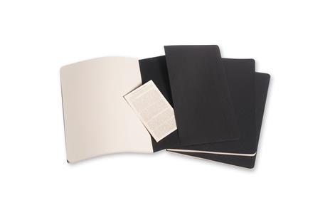 Quaderno Cahier Journal Moleskine XL a pagine bianche nero. Black. Set da 3 - 4