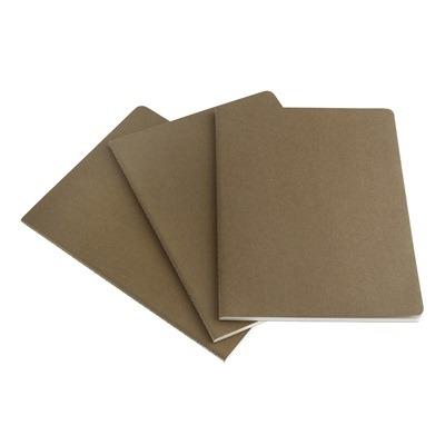 Quaderno Cahier Journal Moleskine XL a pagine bianche beige. Kraft Brown. Set da 3 - 4