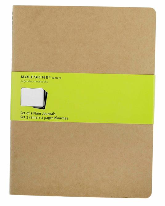 Quaderno Cahier Journal Moleskine XL a pagine bianche beige. Kraft Brown. Set da 3 - 6